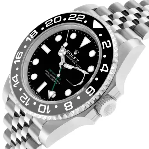 Side view of Rolex GMT-Master II Jubilee 126710GRNR Super Clone with 40mm case