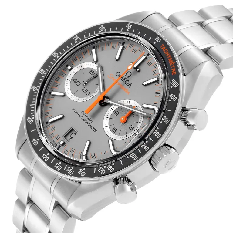Side view of Omega Speedmaster Two Counters 329.30.44.51.06.001 Super Clone with 44.25mm case