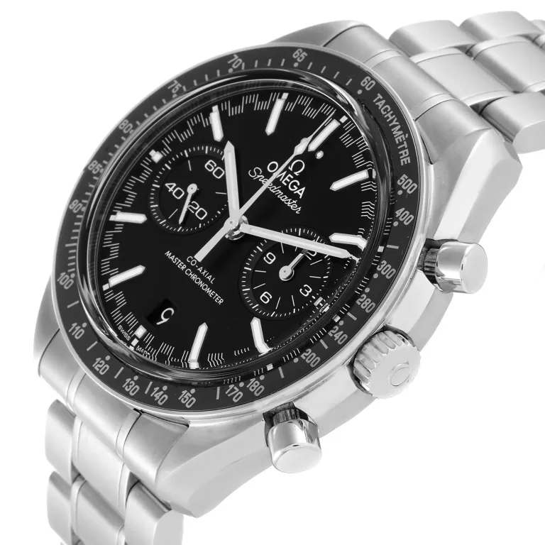 Side view of Omega Speedmaster Two Counters 329.30.44.51.01.001 Super Clone with 44.25mm case