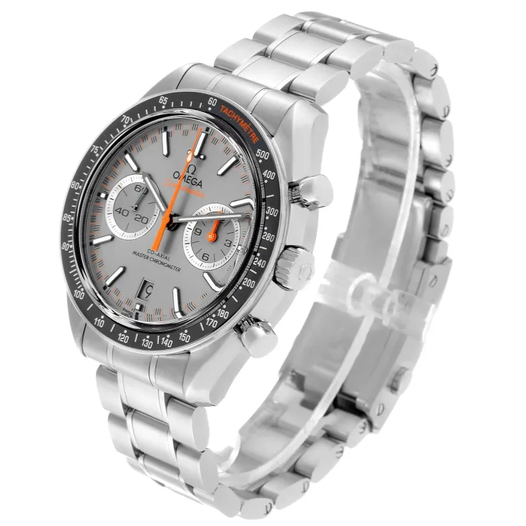 Side view of Omega Speedmaster Two Counters 329.30.44.51.06.001 Super Clone with 44.25mm case