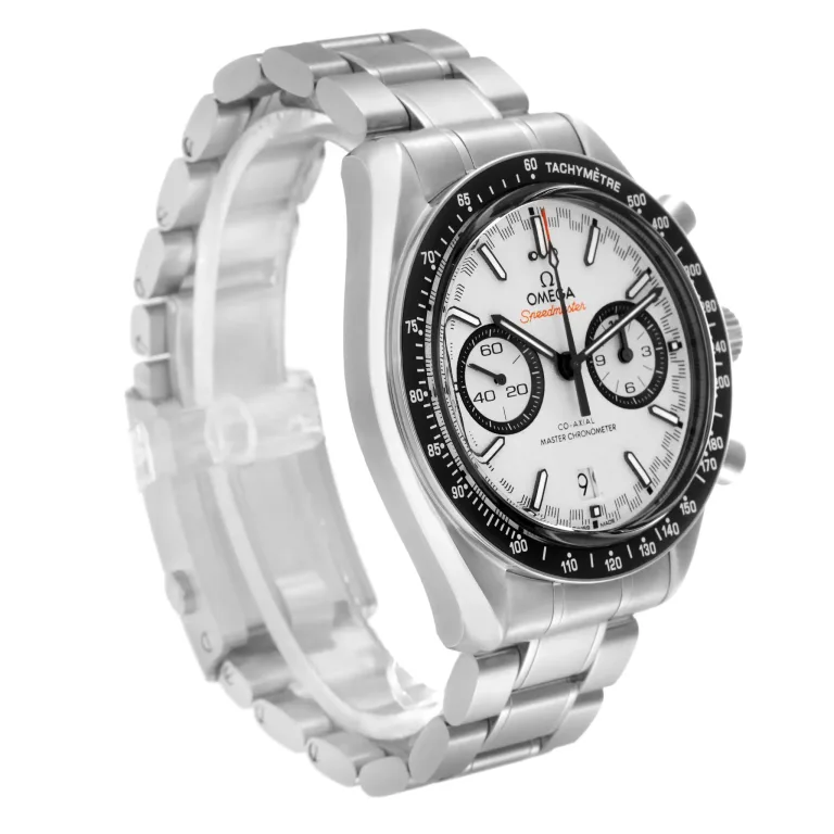Side view of Omega Speedmaster Two Counters 329.30.44.51.04.001 Super Clone with 44.25mm case