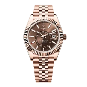 Rolex Sky Dweller 336935 Rose Gold Chocolate Dial Oyster Super Clone 1:1 Watch 42MM -【ZF】Custom Cal.9002 Movement